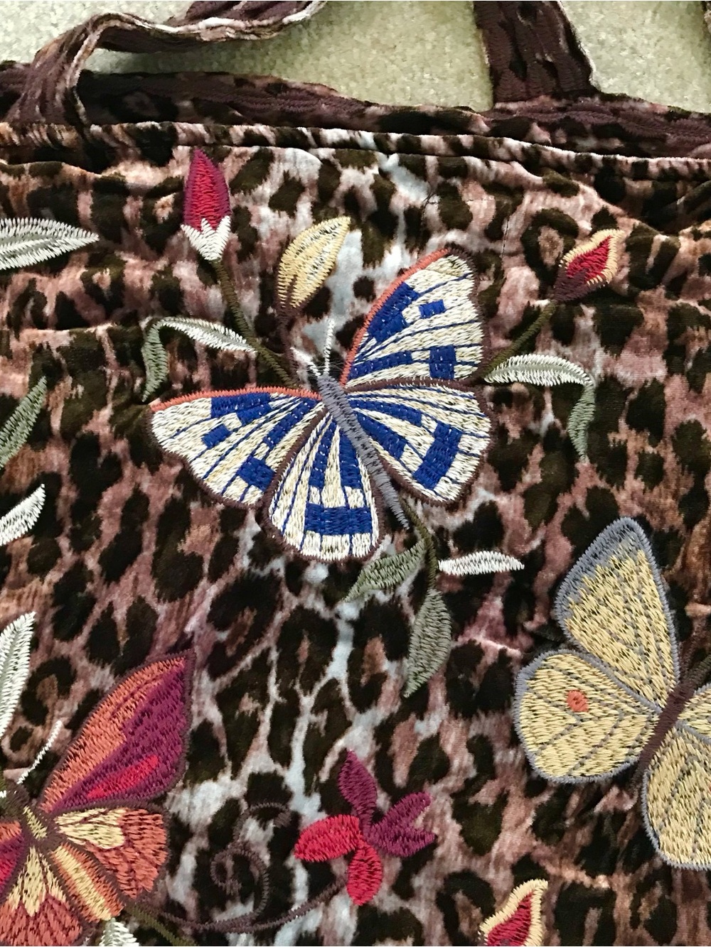 Johnny Was Boho Chic Penelope Velvet Tote Bag, NWT - Picture 4 of 7